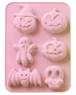 6 Cavity Halloween Silicone Mould 21.3 X 15.2 X 2.3 Cm