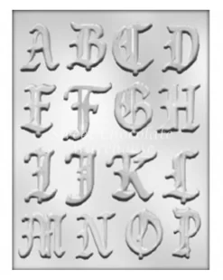 Alphabet Fancy A-P Chocolate Mould – 5cm X 3.8cm- BPA Free Plastic