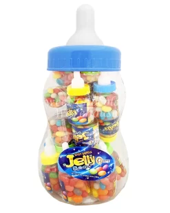 Blue Baby Bottle Filled With 20 Jelly Bean Bottles