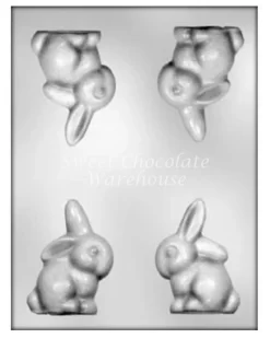 Bunny 3D Small Chocolate Moulds – 6.4 Cm X 8.6 Cm X 3.8 Cm – BPA-free Plastic