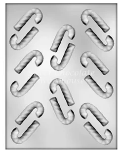 Christmas Candy Canes Small Mould – 5cm X 3cm X 1cm- BPA-free Plastic