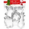 Christmas Stainless Steel Cookie Cutter – Set 5 Pcs – Christmas Tree, Angel, Snowman, Snowflake And Santa