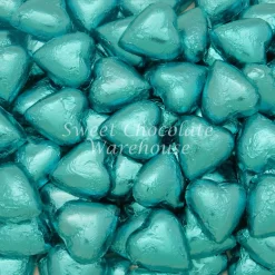 Milk Chocolate Hearts–Aqua 500g– 57 Pieces – Made In Australias
