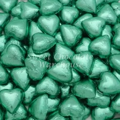 Milk Chocolate Hearts – Light Green 5kg – 575 Pieces – Made In Australia