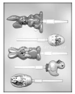 Easter Assortment Lollipop Chocolate Mould – 5 Cavities – BPA-free Plastic