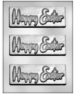 Happy Easter Bar Chocolate Mould – 5.5 X 15 X 1cm – BPA-free Plastic