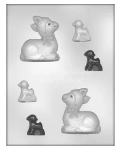 3D Large Sitting Lamb And Smaller Lambs Mould – BPA-free Plastic
