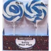 Lollipops – Blue & White Swirly Mega Pops 85g X 24