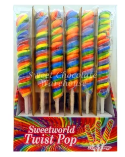 Lollipops – Sweetworld Rainbow Twist Pop 60g X 24
