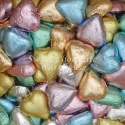 Milk Chocolate Hearts – Soft Pastel Mix 500g– 57 Pieces – Made In Australia