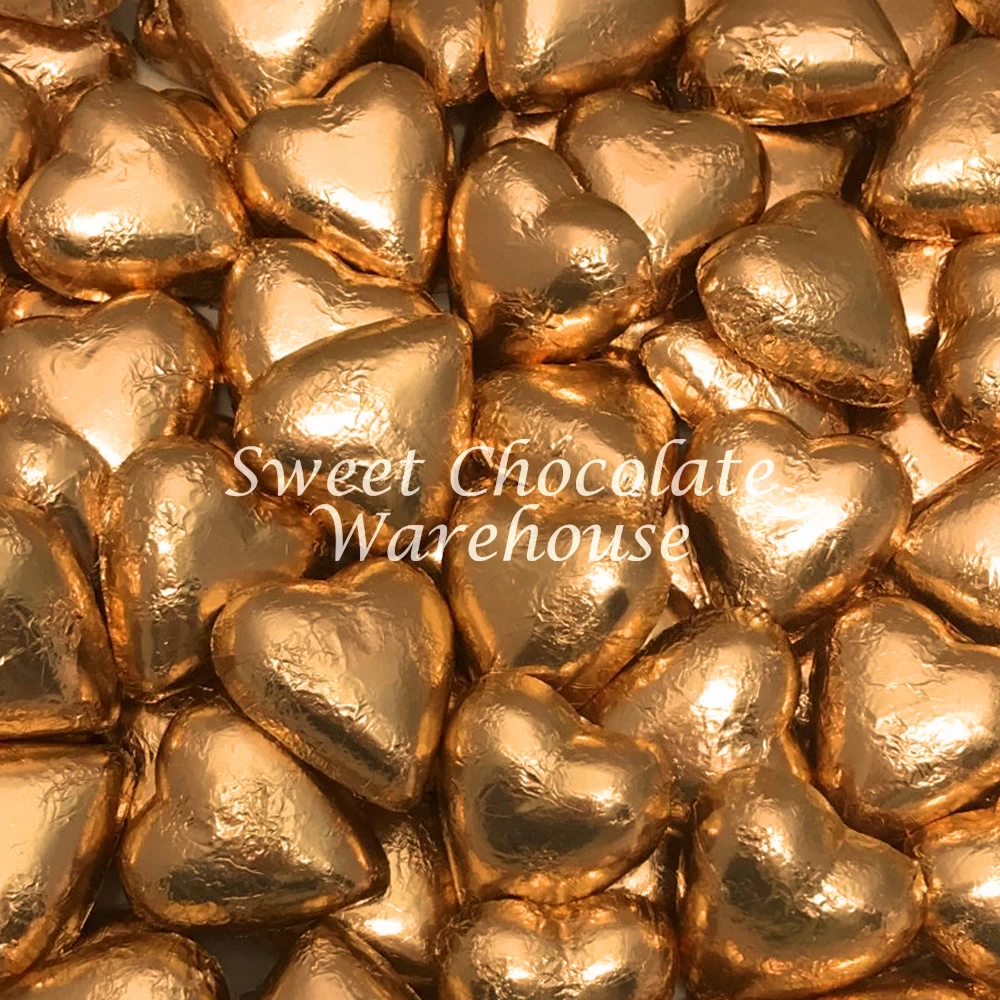 Milk Chocolate Hearts –Rose Gold 1kg – 115 Pieces – Made In Australia