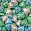 Milk Chocolate Hearts –Light Green, Light Blue And Silver 1kg– 115pieces – Made In Australia
