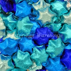 Milk Chocolate Stars –Light Blue, Blue, Dark Blue And Aqua 500g– 57pieces – Made In Australia