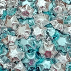 Milk Chocolate Stars – Light Blue And Silver 5kg – 575 Pieces – Made In Australia