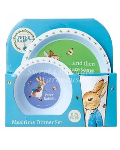Peter Rabbit 3 Piece Mealtime Dinner Set With Peter Rabbit Tumbler