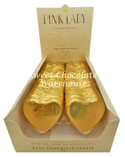 Pink Lady Dark Chocolate Gold Hearts 30g X 40 Pcs– Made In Australia
