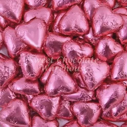 Milk Chocolate Hearts – Pink 5kg– 575 Pieces – Made In Australia