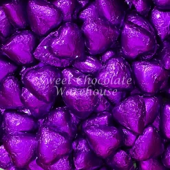Milk Chocolate Hearts – Purple – 1kg – 115 Pieces – Made In Australia
