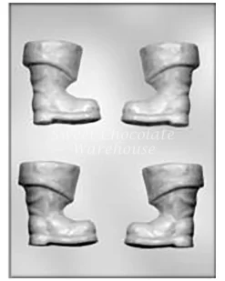3D Santa Boot Chocolate Mould – 5.7cm X 7.6cm X 5.1cm – BPA-free Plastic