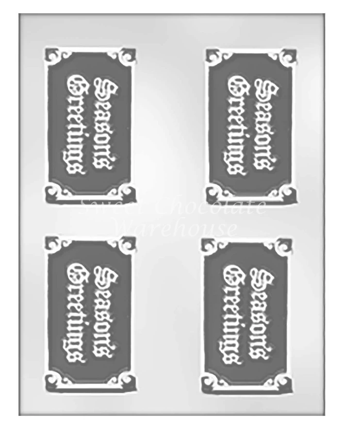 Seasonβs Greetings Chocolate Bar Mould β 5.7 X 9.5cm β BPA-free Plastic