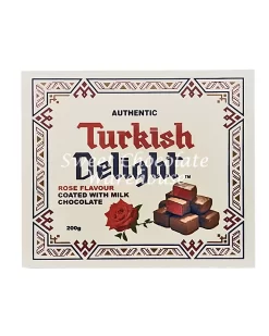 Turkish Delight Rose Flavour With Milk Chocolate 200g, Made In Australia