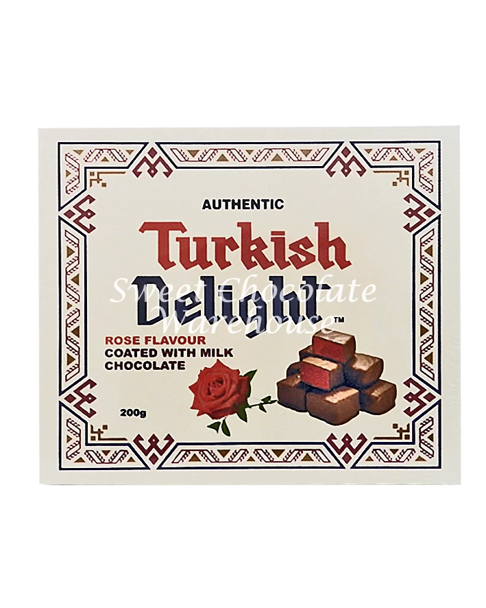 Turkish Delight Rose Flavour With Milk Chocolate 200g, Made In Australia
