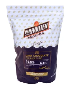 Van Houten Dark Chocolate – Couverture Chocolate 53.9% – 1.5kg
