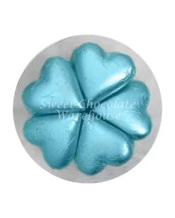 Light Blue Milk Chocolate Hearts – 30g X 30 Pieces – Made In Australia