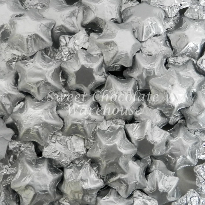 Milk Chocolate Stars – Silver 500g – 57 Pieces– Made In Australia